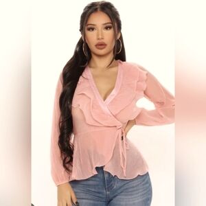 pink Ruffle rap top
